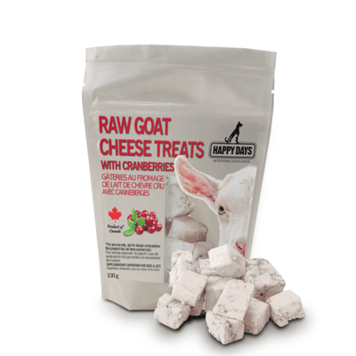 Raw Goat Cheese Treats with Cranberries - 100 g - J & J Pet Club - Happy Days