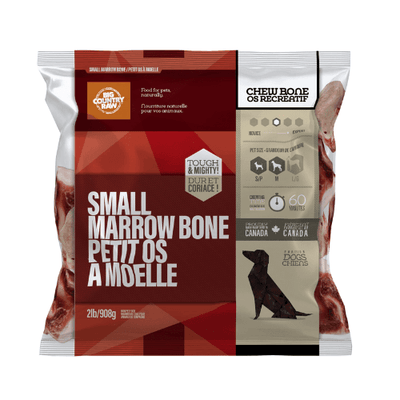 Recreational Chewing Bones - Raw Meaty Bone - Beef Marrow Bone Small (1.5"-2.5") - 2 lb - J & J Pet Club - Big Country Raw