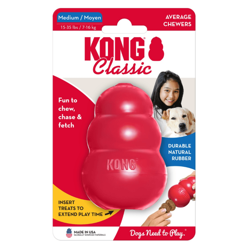 Rubber Dog Chewing Toys - Kong Classic - Red - J & J Pet Club - Kong