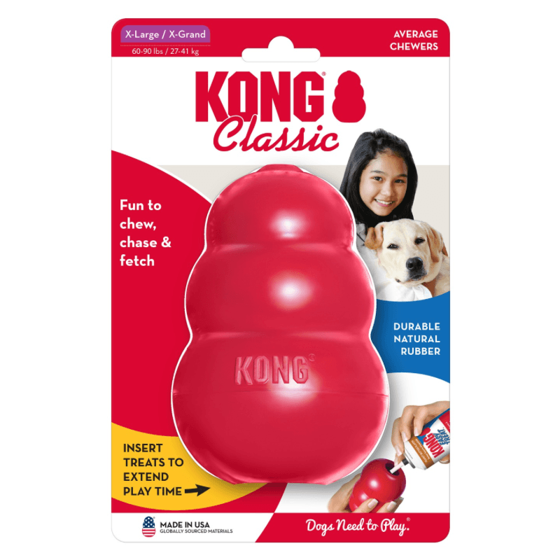 Rubber Dog Chewing Toys - Kong Classic - Red - J & J Pet Club - Kong