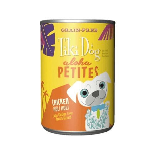 *SHORT DATED* Canned Dog Food - ALOHA PETITES - Chicken Huli Huli - 9 oz (Best By Oct 26, 2024) - J & J Pet Club - Tiki Dog