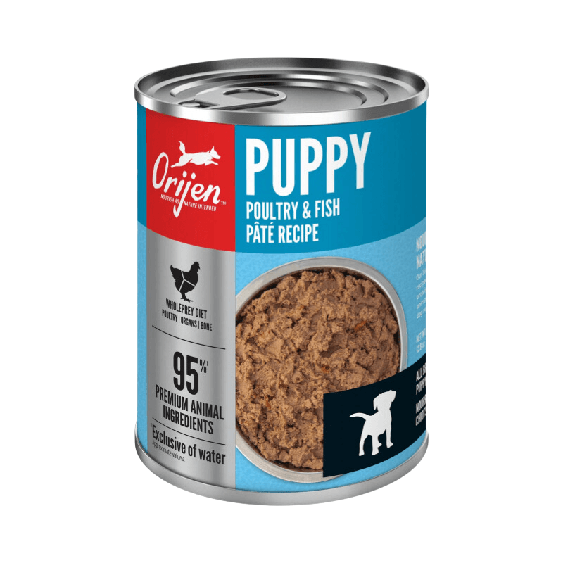 *SHORT DATED* Canned Dog Food - PUPPY Poultry & Fish Pâté Recipe - 12.8 oz (Best By Aug 19/ Sep 28, 2024) - J & J Pet Club - Orijen