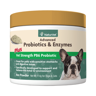 *SHORT DATED* Dog & Cat Supplement - DIGESTIVE SUPPORT - Advanced Probiotics & Enzymes + Vet Strength PB6 Probiotic - 4 oz powder (Best by Aug, 2024) - J & J Pet Club - Naturvet