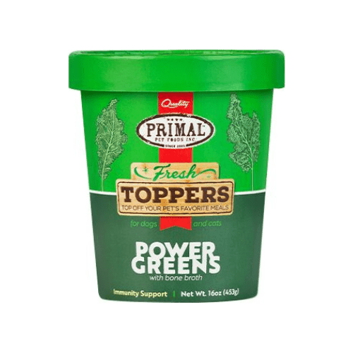 *SHORT DATED* Frozen Food Topper for Dogs & Cats - Power Greens - 16 oz (Best by Aug 01, 2024) - J & J Pet Club - Primal