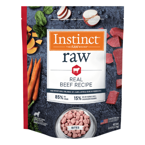 *SHORT DATED* Frozen Raw Dog Food - Real Beef Bites - 3 lb (Best By Jun 09, 2024) - J & J Pet Club - Instinct