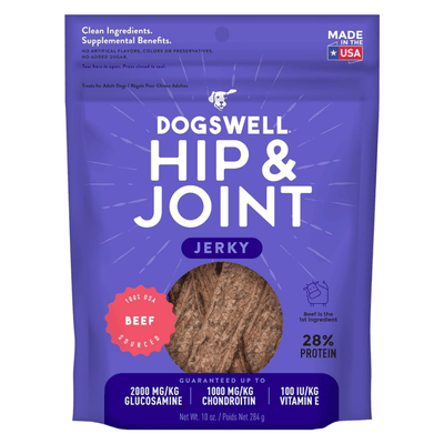 *SHORT DATED* Jerky Dog Treat - HIP & JOINT - Beef Recipe - 10 oz (Best by Jun 24, 2024) - J & J Pet Club - DOGSWELL