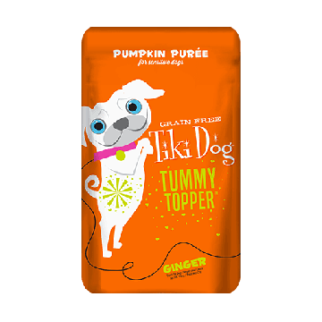 *SHORT DATED* Tummy Topper - Dog Pouch - Pumpkin Puree & Ginger - 1.5 oz (Best by Jun 27, 2024) - J & J Pet Club - Tiki Dog