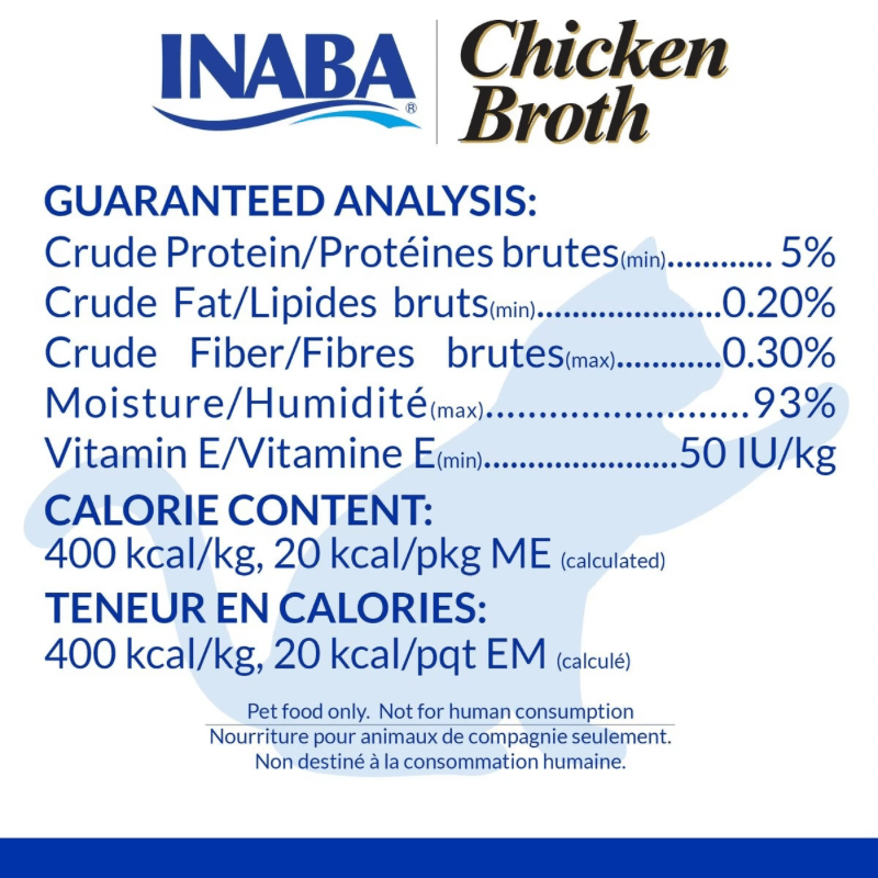 Side Dish Cat Treat - CHICKEN BROTH - Chicken & Tuna Recipe - 1.76 oz pouch - J & J Pet Club - Inaba