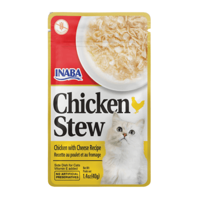 Side Dish Cat Treat - CHICKEN STEW - Chicken & Cheese Recipe - 1.4 oz pouch - J & J Pet Club - Inaba