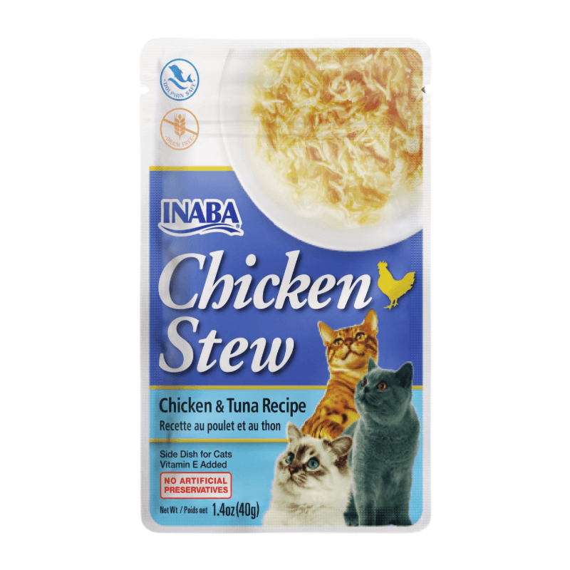 Side Dish Cat Treat - CHICKEN STEW - Chicken & Tuna Recipe - 1.4 oz pouch - J & J Pet Club - Inaba