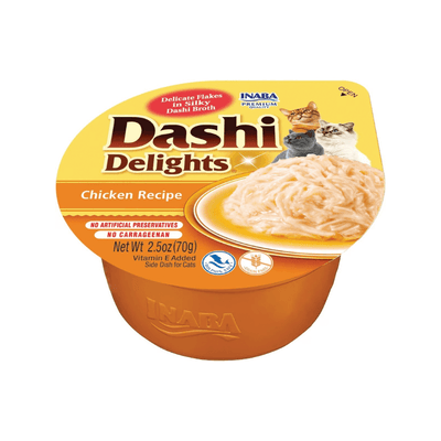 Side Dish Cat Treat - DASHI DELIGHTS - Chicken Recipe - 2.5 oz cup - J & J Pet Club - Inaba