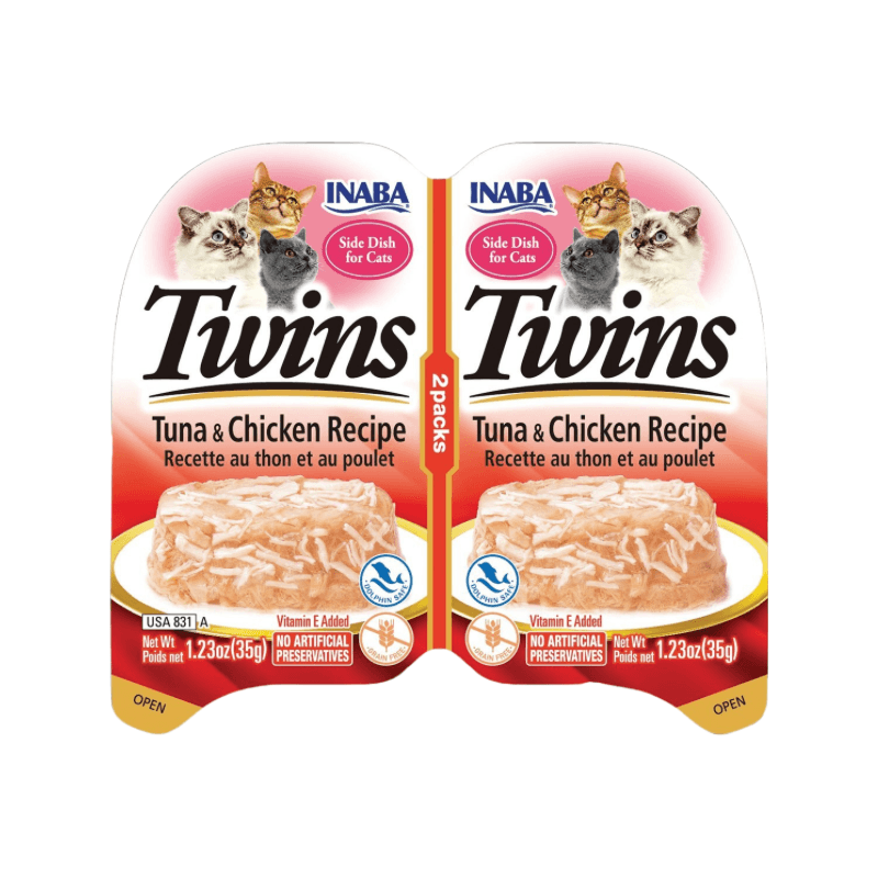 Side Dish Cat Treat - TWINS - Tuna & Chicken Recipe - 1.23 oz cup, pack of 2 - J & J Pet Club - Inaba