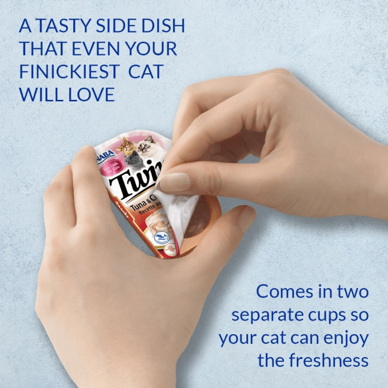 Side Dish Cat Treat - TWINS - Tuna & Chicken with Salmon Recipe - 1.23 oz cup, pack of 2 - J & J Pet Club - Inaba
