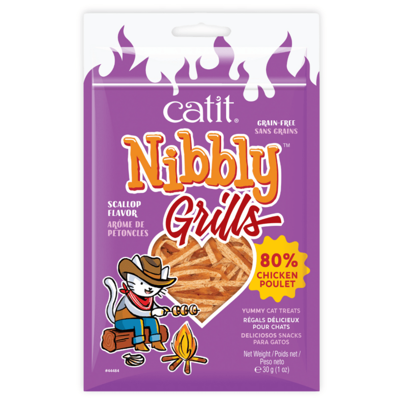Soft & Chewy Cat Treat - Nibbly Grills - Scallop Flavor - 30 g - J & J Pet Club - Catit