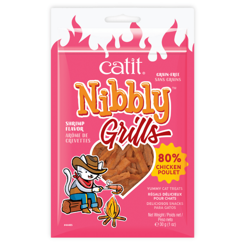 Soft & Chewy Cat Treat - Nibbly Grills - Shrimp Flavor - 30 g - J & J Pet Club - Catit