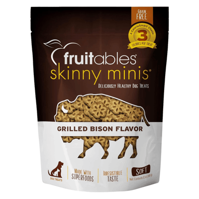 Soft & Chewy Dog Treat - Skinny Minis - Grilled Bison Flavor - J & J Pet Club - Fruitables
