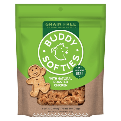 Soft & Chewy Dog Treat - SOFTIES - Grain Free Roasted Chicken Flavor - 5 oz - J & J Pet Club - Buddy Biscuits