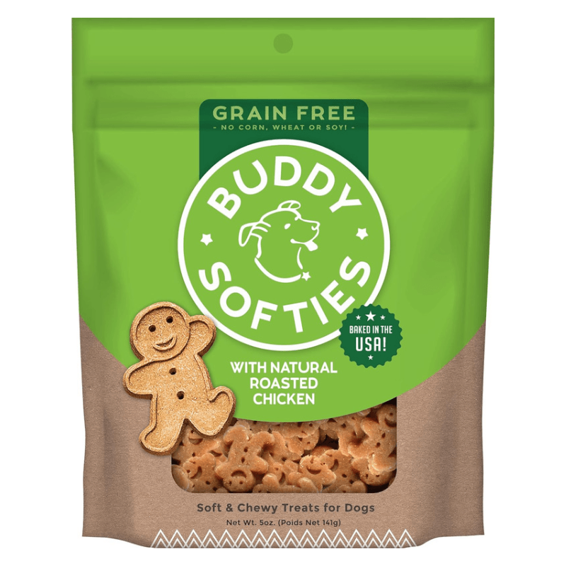Soft & Chewy Dog Treat - SOFTIES - Grain Free Roasted Chicken Flavor - 5 oz - J & J Pet Club - Buddy Biscuits