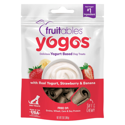 Soft & Chewy Dog Treat - YOGOS - Real Yogurt, Strawberry & Banana - 12 oz - J & J Pet Club - Fruitables