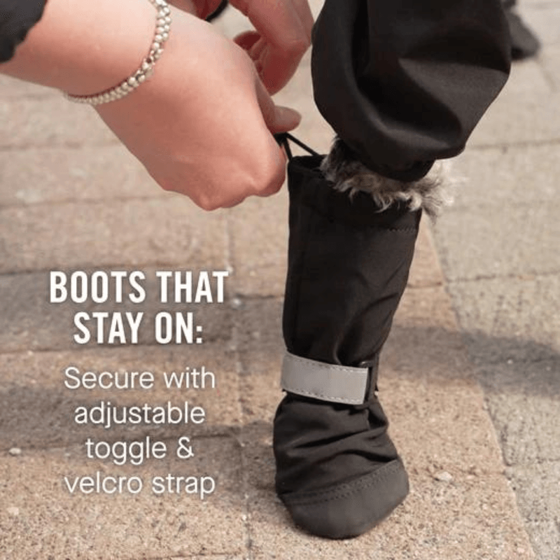 Soft Shield Boots - Black Reflective - 4 pcs - J & J Pet Club - Canada Pooch