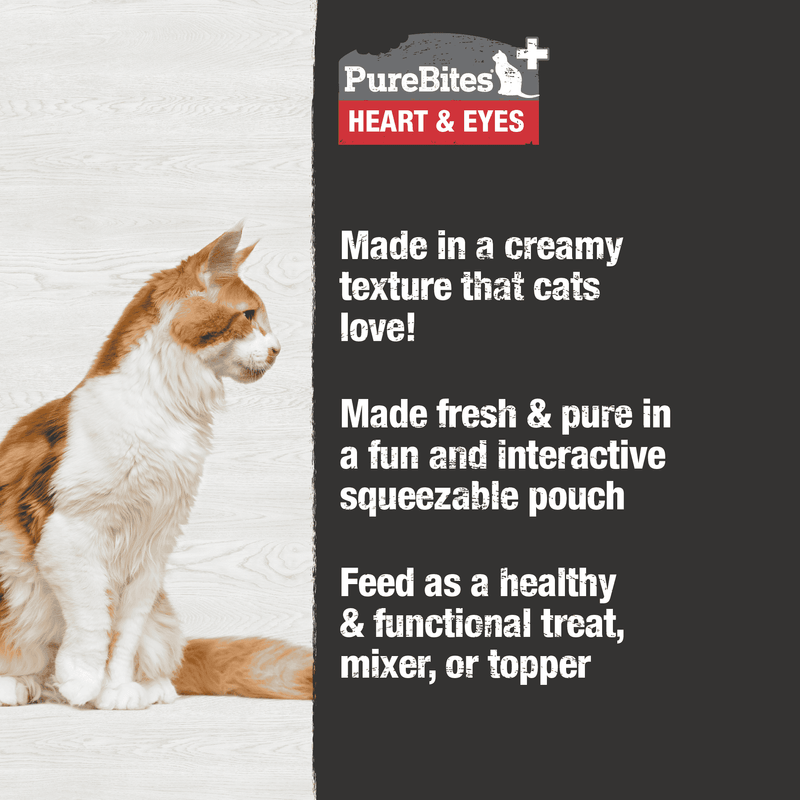Squeezable Creamy Cat Treat - Heart & Eyes - 2.5 oz pouch - J & J Pet Club - Purebites