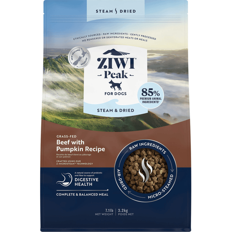 Steam & Dried Dog Food - Beef with Pumpkin Recipe - J & J Pet Club - Ziwi Peak