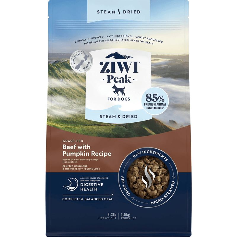 Steam & Dried Dog Food - Beef with Pumpkin Recipe - J & J Pet Club - Ziwi Peak