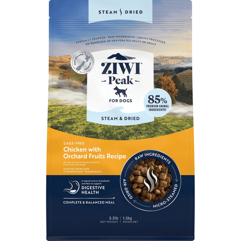 Steam & Dried Dog Food - Chicken with Orchard Fruits Recipe - J & J Pet Club - Ziwi Peak