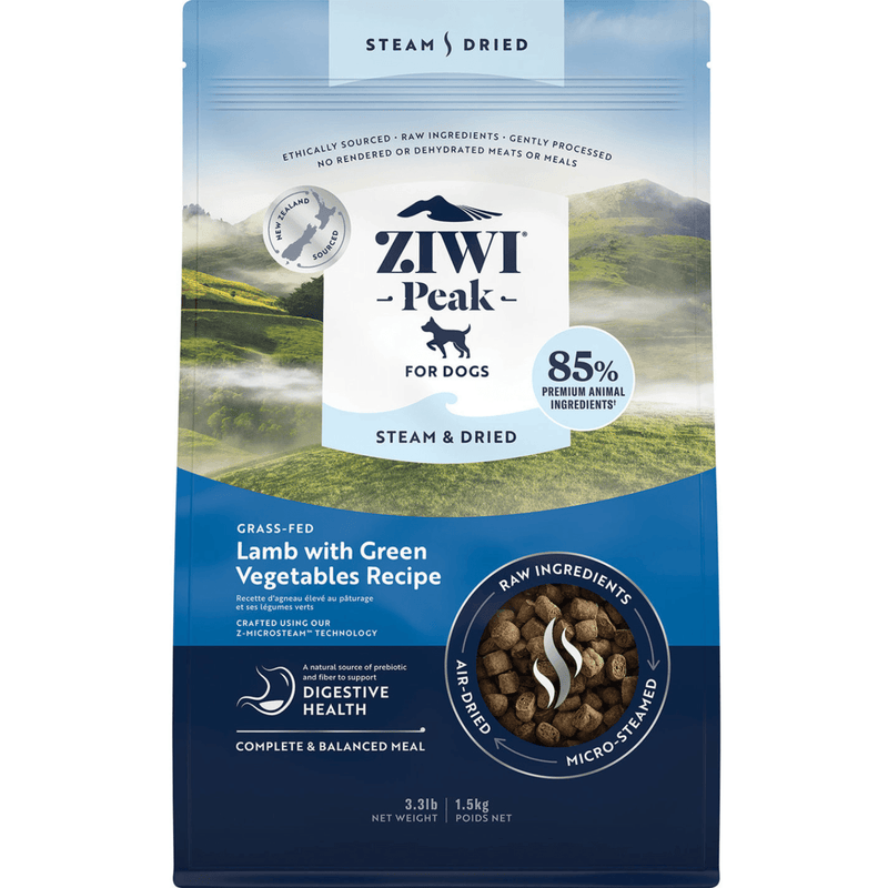 Steam & Dried Dog Food - Lamb with Green Vegetables Recipe - J & J Pet Club - Ziwi Peak