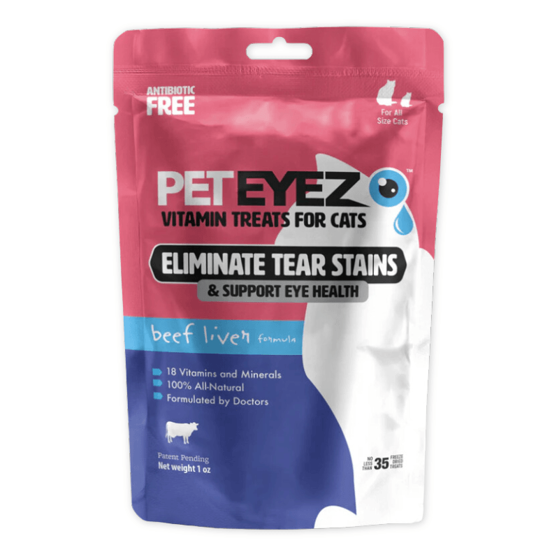 Vitamin Cat Treat - Eliminate Tear Stains & Support Eye Health - Beef Liver Flavor - 1 oz - J & J Pet Club - PetEyez