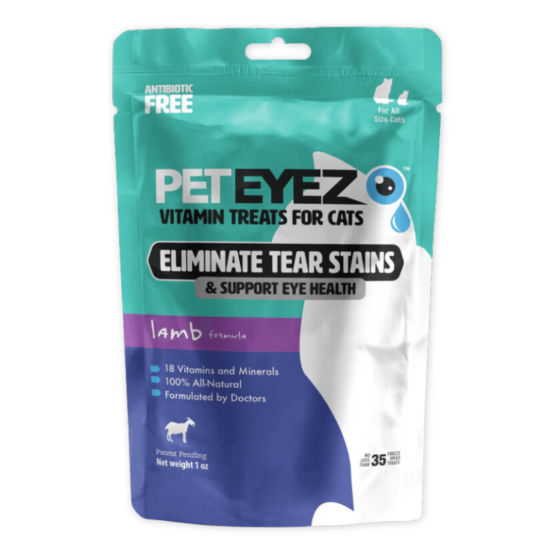 Vitamin Cat Treat - Eliminate Tear Stains & Support Eye Health - Lamb Flavor - 1 oz - J & J Pet Club - PetEyez