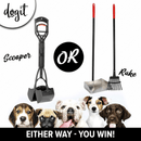Waste Scooper & Rake - Small - 6.6" × 7.2" × 38.5" - J & J Pet Club - Dogit