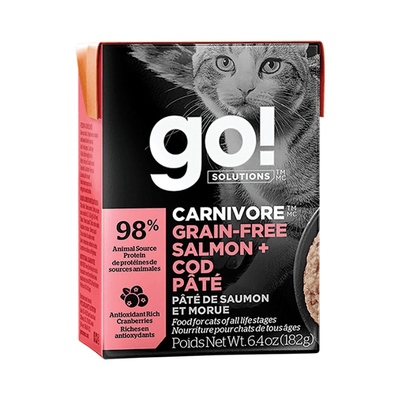 Wet Cat Food - CARNIVORE, Grain-Free Salmon + Cod Pâté - 6.4 oz - J & J Pet Club - GO!