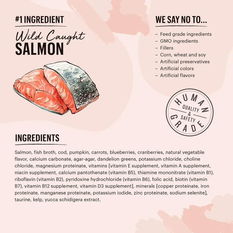 Wet Cat Food - CÂTÉ - Grain Free Salmon & Cod Recipe - J & J Pet Club - The Honest Kitchen