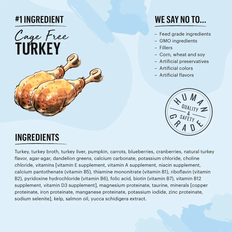 Wet Cat Food - CÂTÉ - Grain Free Turkey Recipe - J & J Pet Club - The Honest Kitchen