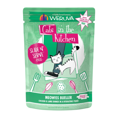 Wet Cat Food - Cats in the Kitchen SNS Paté - Meowiss Bueller - Chicken & Lamb Dinner in a Hydrating Purée - 3 oz pouch - J & J Pet Club - Weruva