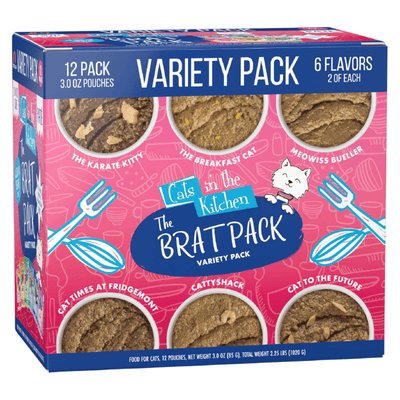 Wet Cat Food - Cats in the Kitchen SNS Paté - The Brat Pack - Variety Pack - 3 oz pouch, case of 12 - J & J Pet Club - Weruva