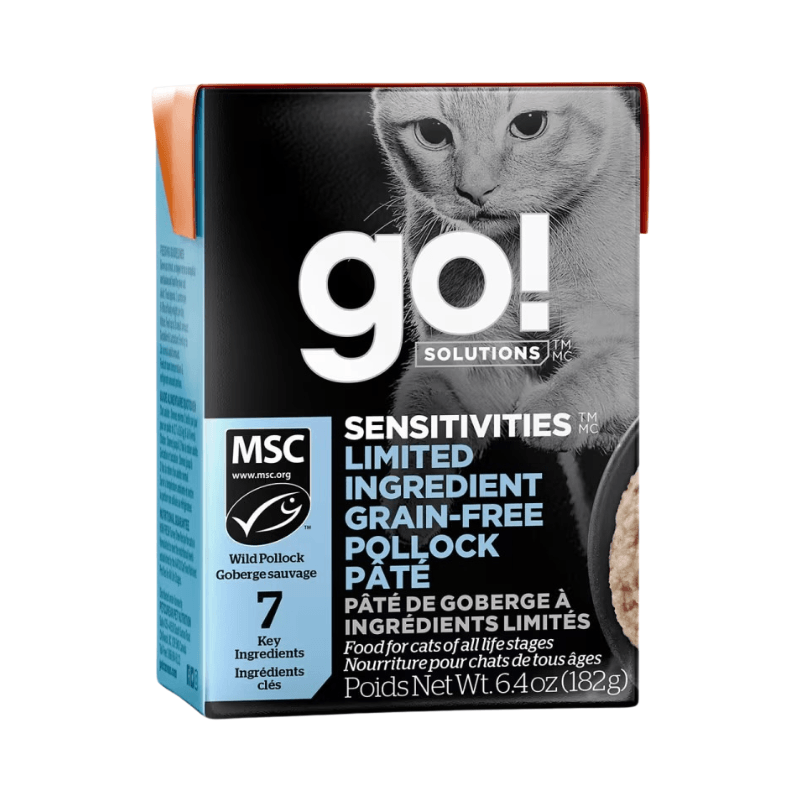Wet Cat Food - SENSITIVITIES - Limited Ingredient, Grain-Free Pollock Pâté, 6.4 oz - J & J Pet Club - GO!