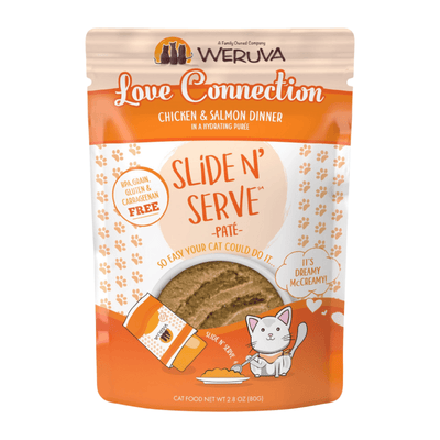 Wet Cat Food - SNS Paté - Love Connection - Chicken & Salmon Dinner in a Hydrating Purée - 2.8 oz pouch - J & J Pet Club - Weruva