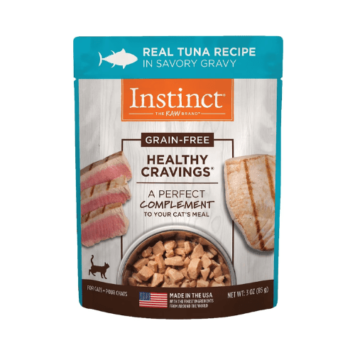 Wet Cat Food Topper - HEALTHY CRAVINGS - Real Tuna Recipe - 3 oz pouch - J & J Pet Club