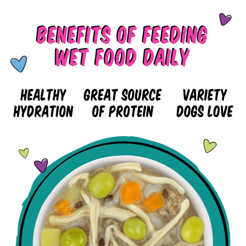 Wet Dog Food - B.F.F. Fun Size Meals - Kiss Me Thrice - with Chicken Breast, Veggies & Rice - 2.75 oz cup - J & J Pet Club - Weruva