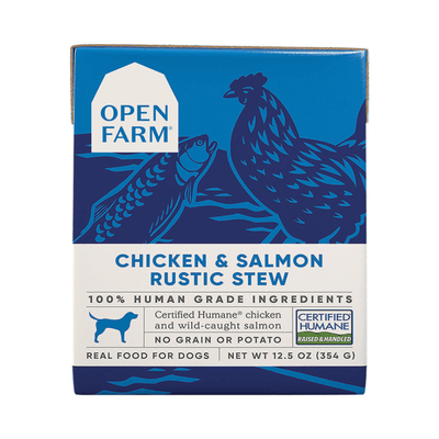 Wet Dog Food - Chicken & Salmon Rustic Stew - 12.5 oz - J & J Pet Club - Open Farm