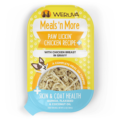Wet Dog Food - Meals' n More - Paw Lickin' Chicken Recipe Plus - 3.5 oz cup - J & J Pet Club - Weruva