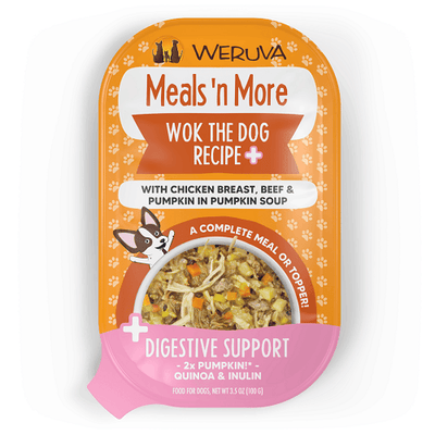 Wet Dog Food - Meals' n More - Wok The Dog Recipe Plus - 3.5 oz cup - J & J Pet Club - Weruva
