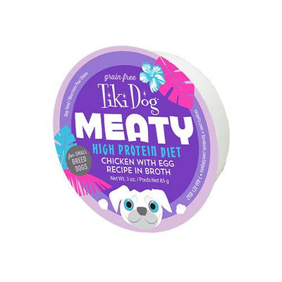 Wet Dog Food - Meaty - Chicken with Egg in Broth - 3 oz - J & J Pet Club - Tiki Dog