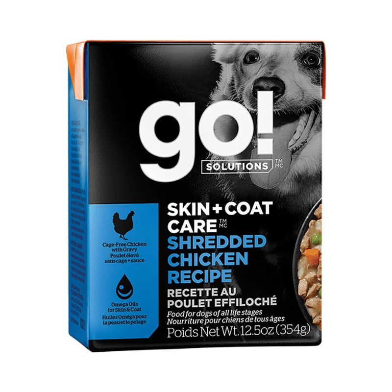 Wet Dog Food - SKIN + COAT CARE - Shredded Chicken Recipe - 12.5 oz - J & J Pet Club - GO!