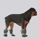 犬用软垫靴 - 反光条黑色 - 4支装