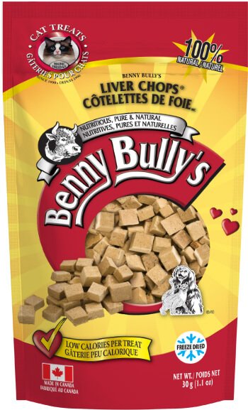 Freeze-Dried Cat Treats, Liver Chops - Original - 30 g Benny Bully's Cat Treats.