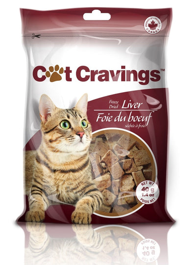 Freeze-Dried Cat Treats, Beef Liver - 40 g Cat Cravings Cat Treats.