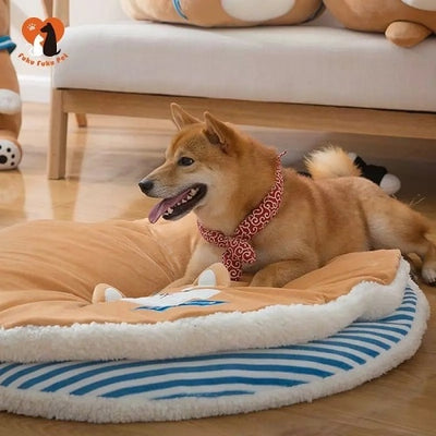 Navy Series Pet Beds - Dorayaki Shiba Inu FUKUFUKU Pet Dog Beds.